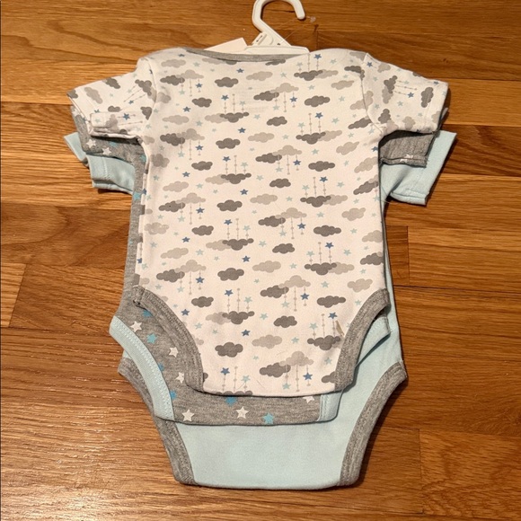 Light Blue and Gray Baby Bodysuit - Picture 6 of 8